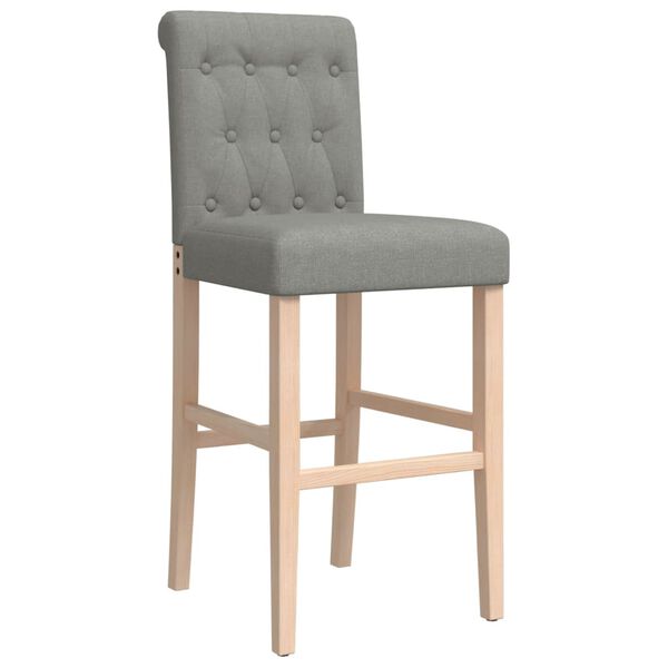 vidaXL Barst&uuml;hle 2 Stk. Massivholz Gummibaum und Stoff