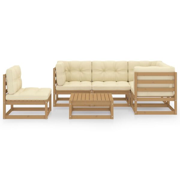 vidaXL 6-tlg. Garten-Lounge-Set mit Kissen Kiefer Massivholz