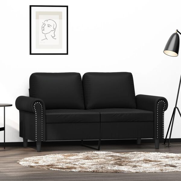 vidaXL 2-Sitzer-Sofa Schwarz 120 cm Kunstleder