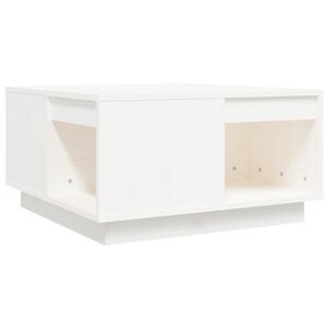 vidaXL Couchtisch Wei&szlig; 60x61x32,5 cm Massivholz Kiefer