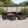vidaXL Gartensofa-set mit Kissen 13 pcs Schwarz Poly-Rattan