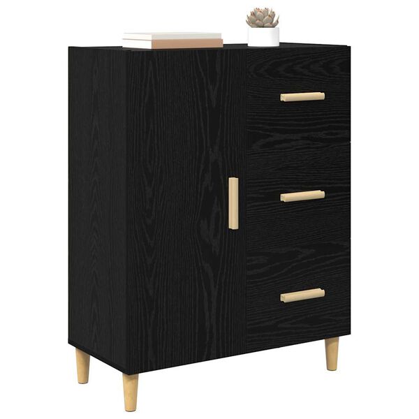 vidaXL Sideboard Schwarz Eichen-Optik 34 x 69,5 x 90 cm Holzwerkstoff