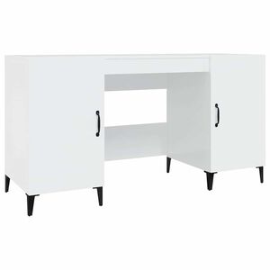 vidaXL Schreibtisch Hochglanz-Wei&szlig; 140x50x75 cm Holzwerkstoff