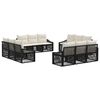 vidaXL Gartensofa-set 12 Stk. Schwarz Poly-Rattan