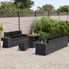vidaXL Gartensofa-set mit Kissen mit Kissen 10 pcs Schwarz Poly Rattan