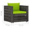 vidaXL 7-tlg. Garten-Lounge-Set mit Kissen Grau Impr&auml;gniertes Holz