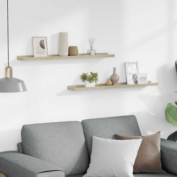 vidaXL Wandregale 2 Stk. Sonoma-Eiche 80 x 9 x 3 cm