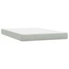 vidaXL Boxspringbett mit Matratze Hellgrau 140x210 cm Samt