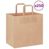 vidaXL Papiertragetaschen 250 Stk. mit Henkeln Braun 26x17x25 cm