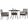 vidaXL Garten Essgruppe 3 pcs Braun Poly Rattan