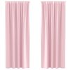 vidaXL Verdunkelungs-Vorh&auml;nge mit Ringen 2 pcs Babyrosa 225 x 140 cm
