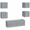 vidaXL TV-Wandschrank-Set Grau Sonoma Holzwerkstoff