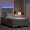 vidaXL LED Boxspringbett mit Matratze Hellgrau 120 x 190 cm Stoff