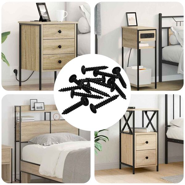 vidaXL Selbstschneidender Nagel 9000 pcs Schwarz Stahl