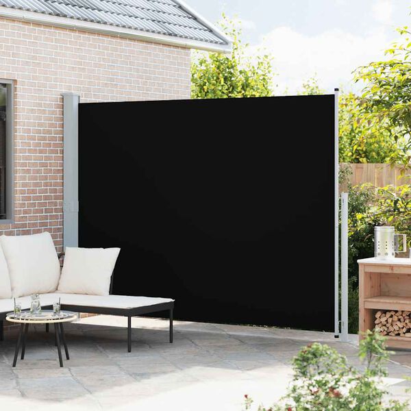 vidaXL Seitenmarkise Ausziehbar 220x300 cm Schwarz