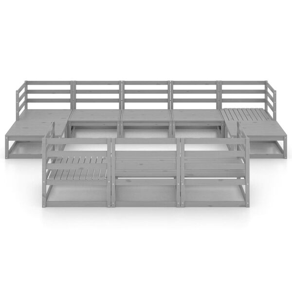vidaXL 10-tlg. Garten-Lounge-Set Massivholz Kiefer