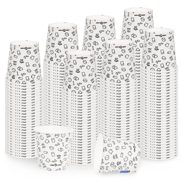 vidaXL Kaffee-Pappbecher 250 Stk. 120 ml Wei&szlig; und Schwarz