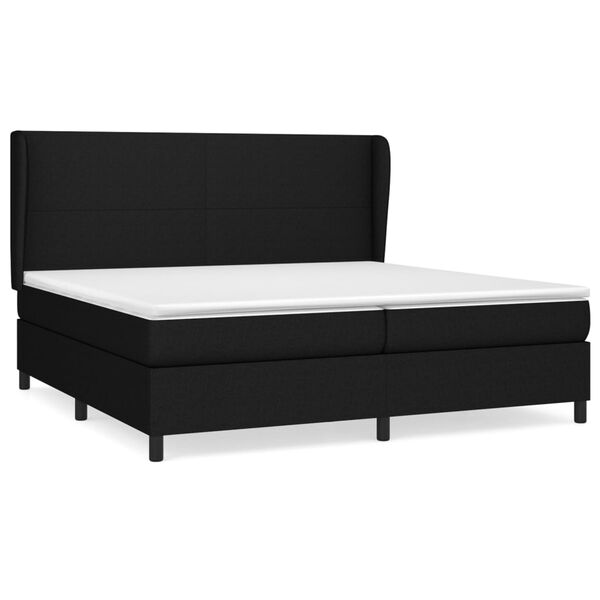 vidaXL Boxspringbett mit Matratze Schwarz 200x200 cm Stoff