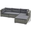 vidaXL 6-tlg. Garten-Lounge-Set mit Auflagen Poly Rattan Grau