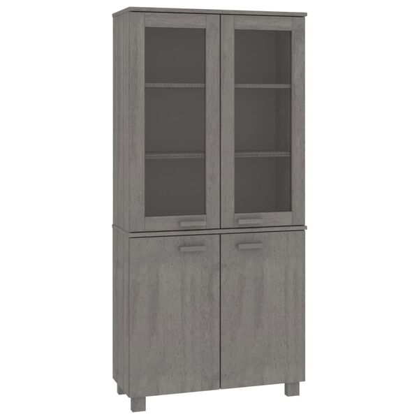 vidaXL Highboard HAMAR Massivholz Kiefer Hellgrau