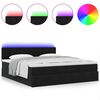 vidaXL Ottoman-Bett mit Matratze & LEDs Schwarz 180x200 cm Samt