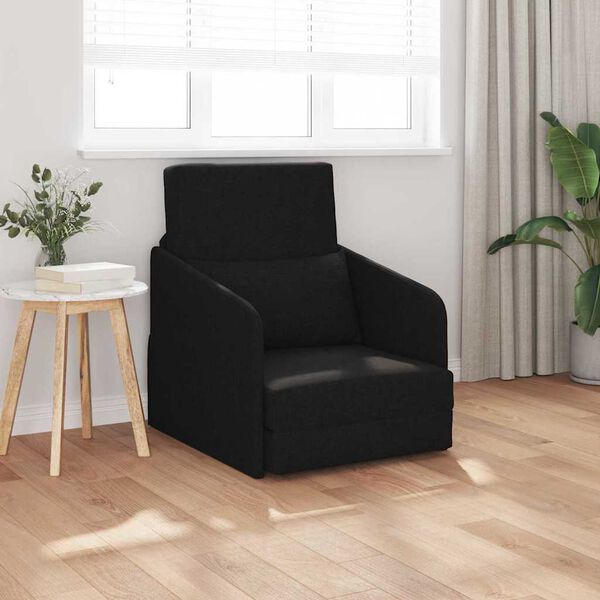 vidaXL Schlafsofa 60cm Schwarz Stoff