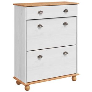 vidaXL Schuhschrank ASKIM Weiß 85 x 35 x 108 cm Massivholz Kiefer