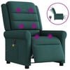 vidaXL Massagesessel Elektrisch Dunkelgr&uuml;n Stoff
