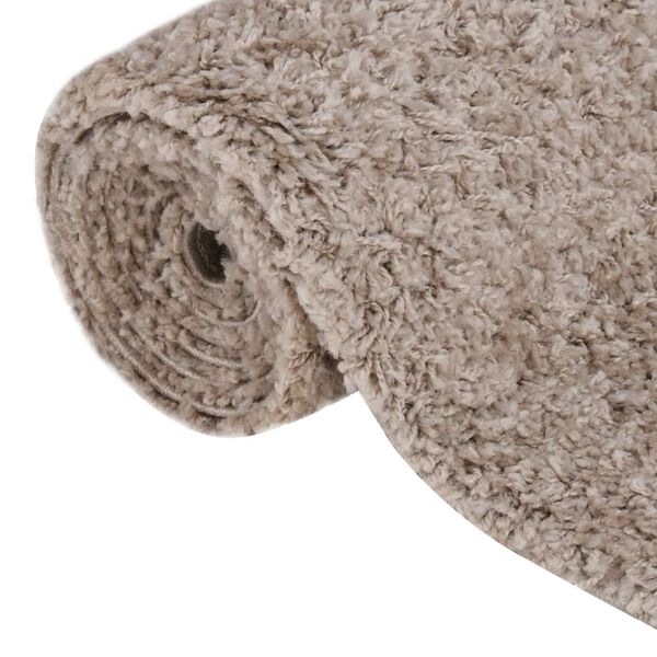 vidaXL Teppich Shaggy Hochflor Beige 120x170 cm