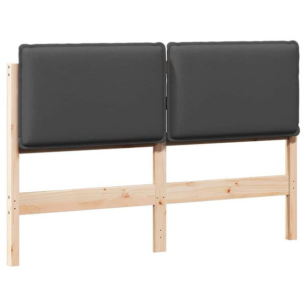vidaXL Gepolstertes Kopfteil Nat&uuml;rlich und Dunkelgrau 140 cm