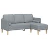vidaXL Sofa Set mit Kissen 2 pcs Hellgrau Polyester