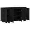 vidaXL Sideboard Schwarz Eichen-Optik 135 x 41 x 75 cm Holzwerkstoff