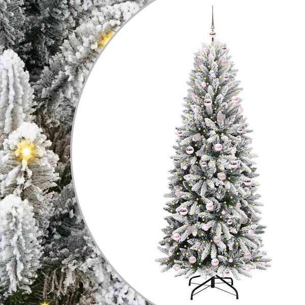 vidaXL K&uuml;nstlicher Weihnachtsbaum mit 300 LEDs mit St&auml;nder Wei&szlig; 210 cm