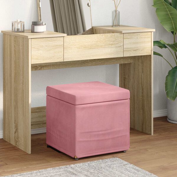vidaXL Hocker Rosa 41 x 41 x 40 cm Samt und Engineering Holz