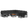 vidaXL Outdoor-Sofagarnitur 12 stk. Schwarz und Dunkelgrau Polyester