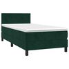 vidaXL Boxspringbett mit Matratze Dunkelgr&uuml;n 100x200 cm Samt