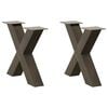 vidaXL Couchtischbeine X-Form 2 Stk. Naturstahl 60x(42-43) cm Stahl