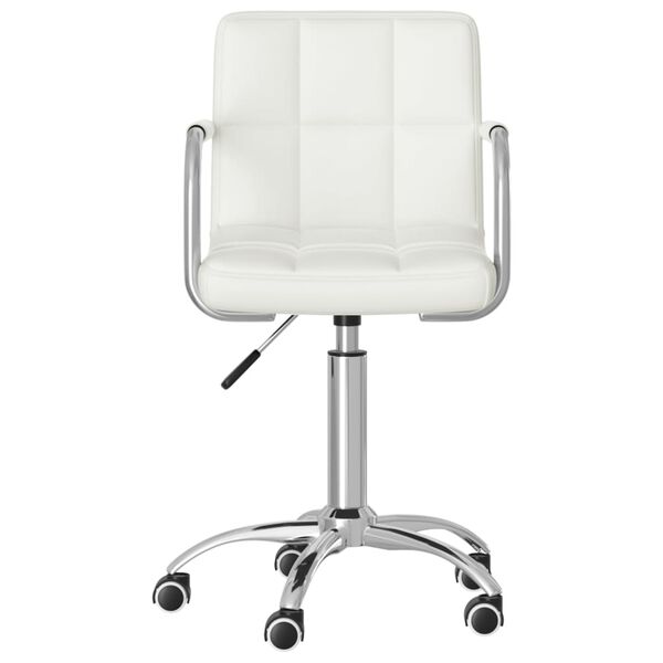 vidaXL Esszimmerst&uuml;hle 4 Stk. Drehbar Wei&szlig; Kunstleder