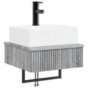vidaXL Wandmontiertes Waschbecken Grau Sonoma 40 x 41 x 39 cm