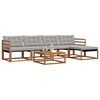 vidaXL Outdoor-Sofagarnitur mit Kissen 6 pcs Nat&uuml;rlich und Hellgrau