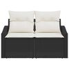 vidaXL Garten-Sofa mit Kissen 123 x 62 x 69 cm Poly-Rattan
