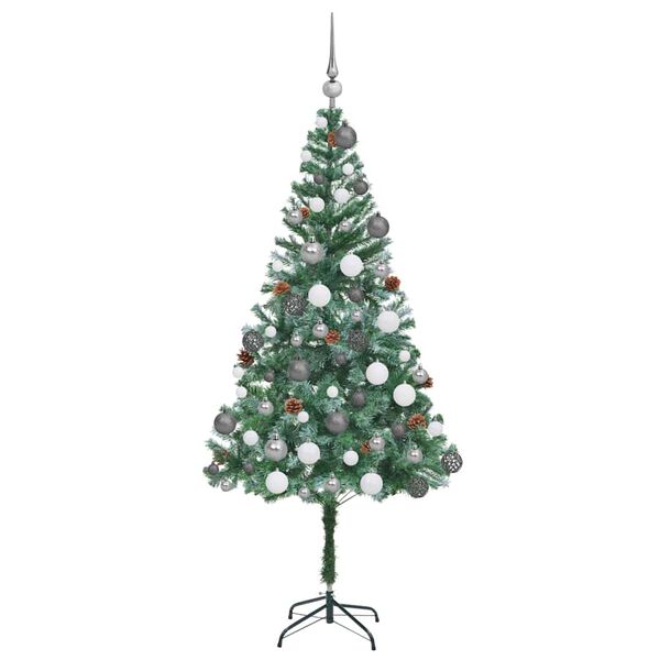 vidaXL K&uuml;nstlicher Weihnachtsbaum Gr&uuml;n 180 cm PVC und Stahl