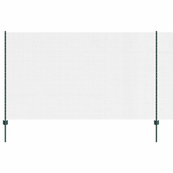vidaXL Zaun mit Pfosten Gr&uuml;n 1,4 x 10 m Stahl und PVC