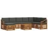 vidaXL Outdoor-Sofagarnitur 9 stk. Natur und Anthrazit