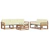 vidaXL Outdoor-Sofagarnitur mit Kissen 6 pcs Natur und Creme