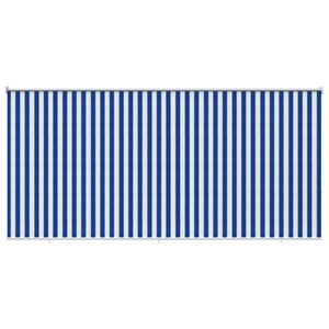 vidaXL Au&szlig;enrollo 90% UV-Block Blau-wei&szlig; gestreift 350 x 140 cm HDPE