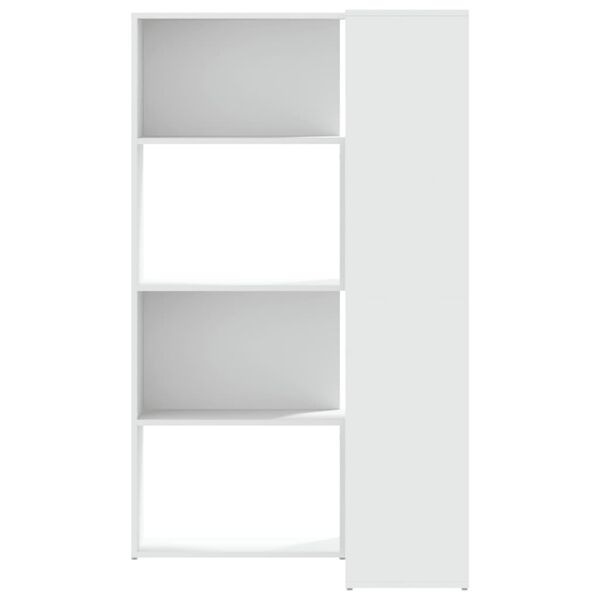 vidaXL Eck-B&uuml;cherregal 4 Etagen Wei&szlig; 85x85x140 cm Holzwerkstoff