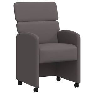 vidaXL Esszimmerst&uuml;hle mit Rollen 2 stk. Kunstleder Grau