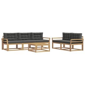 vidaXL Outdoor-Sofagarnitur 6 stk. Wei&szlig; und Anthrazit