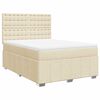 vidaXL Boxspringbett mit Matratze Creme 140x190 cm Stoff